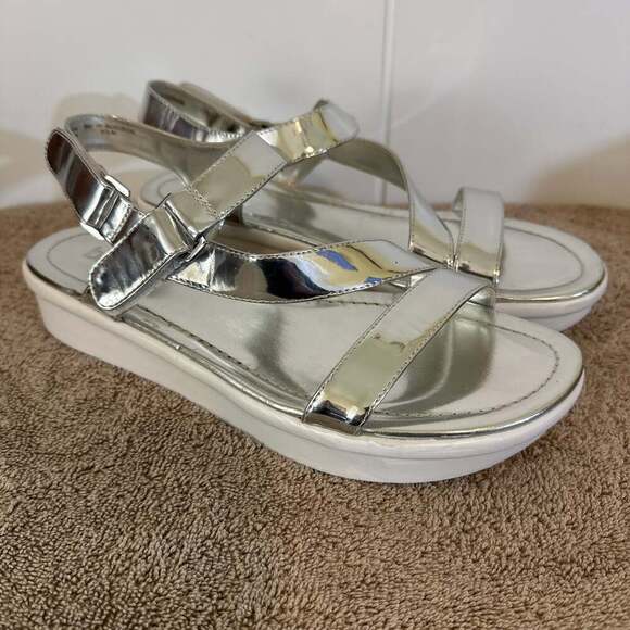 Bar III Shoes - Bar III Addison Metallic Leather Platform Sandals